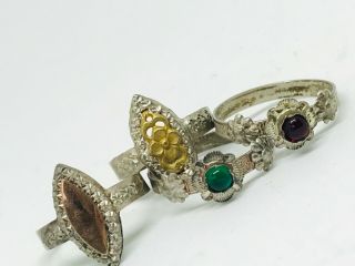 Antique Art Nouveau French Silver And Gold Rings Joblot Jewellery