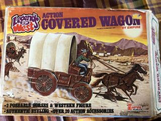 1979 Legends Of The West Action Covered Wagon Play Set Posable Horses