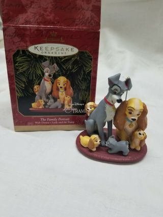 1999 Hallmark Disney’s The Lady And The Tramp Family Portrait Christmas Ornament