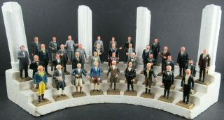 Marx Presidents Of The U.  S.  Set With Display Base - Complete
