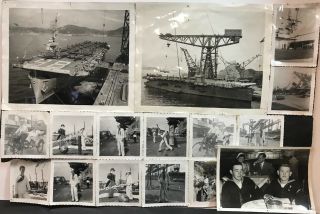 Vintage Us Navy Usn Naval Picture Collage From Mancave Ships Planes Ww2 Era
