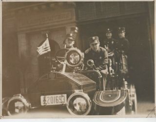 1918 San Francisco Fire Dept Sffd Photo Of Apparatus & Firemen In