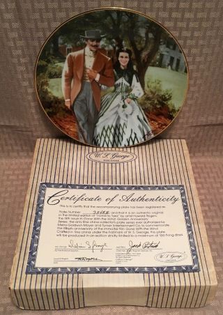 GONE WITH THE WIND Collector Plate HOME TO TARA 1989 Limited Edition w/ 2