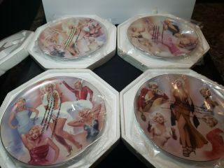 Marilyn Monroe Set Of 4 Bradford Exchange 12 " Platinum Moments Plates