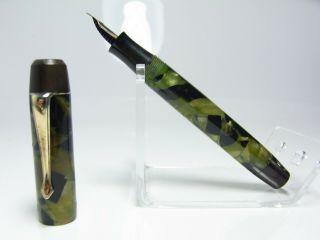 Rare 1940´s German Kadewe Celluloid Fountain Pen 14ct Flexy B Nib Fresh Service