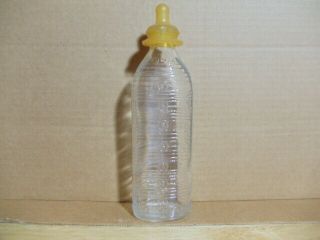 Vintage Phenix Ovale Nurser Clear Embossed Glass Baby Milk Bottle,  8 Oz