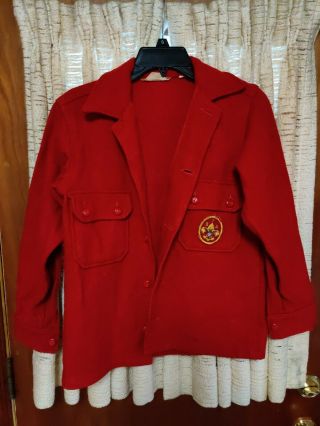 Vintage Bsa Red Wool Jacket (size 14)