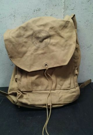 Vintage Boy Scouts Of America Bsa Canvas Backpack With Logo