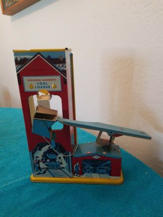 Vintage 1950s Wolverine Tin Litho Toy " Automatic Coal Loader ",