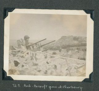 Wwii Summer 1944 Us Army 35th Evac Hosp Cherbourg France Photo Gi At Us Aaa Gun
