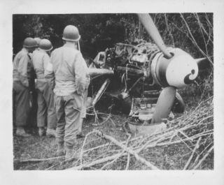 Wwii Summer 1944 Us Army 35th Evac Hosp France Photo 2 Wrecked German Airplane