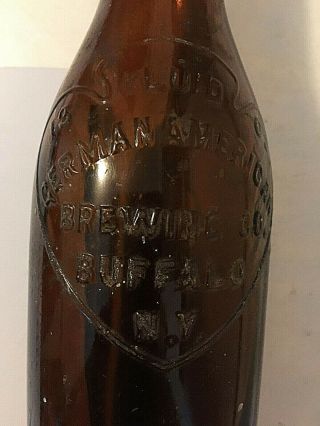 Amber German American Brewing Co Bottle Soda Beer Buffalo Ny York