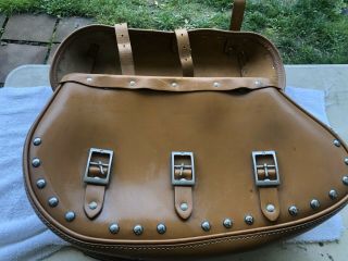 Indian Motorcycle Left Side Tan Leather Saddlebags Chief/Chief Vintage 2