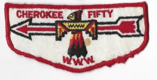 Oa Lodge 50 Cherokee F1 Twill Flap Merged 1999 Birmingham Area Cond.  (y300)