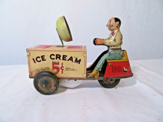 Litho Walt Reach Toy Ice Cream 5 Cent Toy Wind Up Car Truck By Courtland