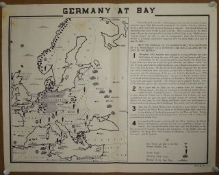 India Ww2 War Propaganda Poster Germany At Bay 14“ X 17“