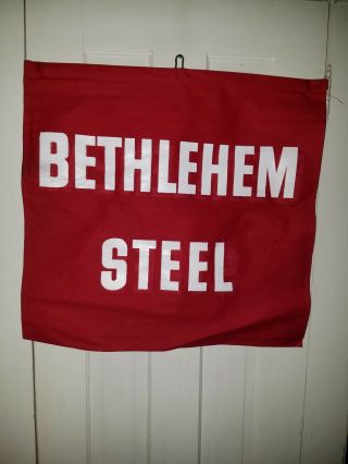 Vtg Bethlehem Steel Cloth Safety Road Flag/banner/sign For Tractor Trailer Truck