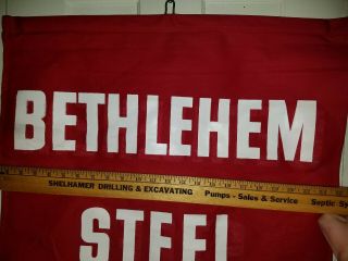 Vtg BETHLEHEM STEEL Cloth Safety Road Flag/Banner/Sign For Tractor Trailer Truck 2