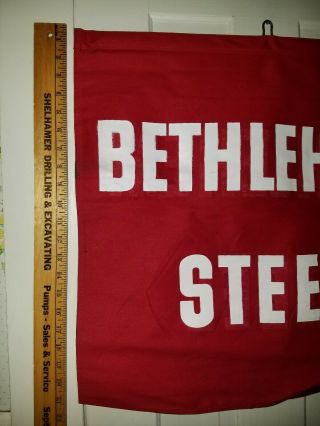 Vtg BETHLEHEM STEEL Cloth Safety Road Flag/Banner/Sign For Tractor Trailer Truck 3