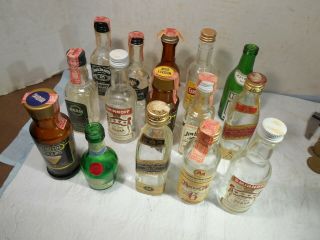 Vintage Miniature Liquor Bottles 15 Airplane / Mini Bars