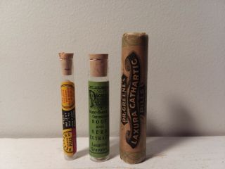3 Vintage Patent Medicine Bottles Pierce 
