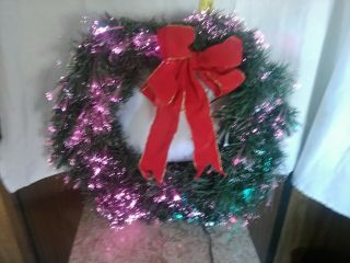 Light Up Fiber Optic Ever Changing Multi Color Christmas Wreath 24 "