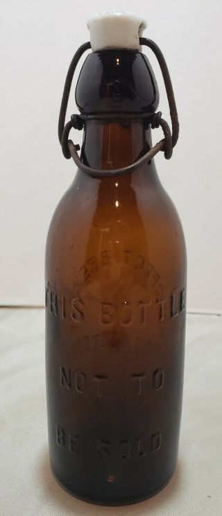 Prospect Brewery Chas Wolters Amber Beer Bottle Porcelain Stopper Philadelphia 3