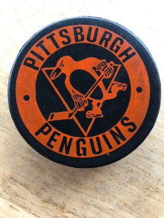 Penguins Hockey Puck 1970 Vintage Hockey Puck Pittsburgh Pens Beer Puck 2