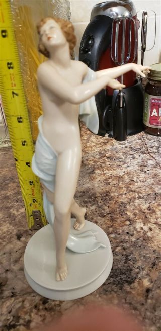 Rosenthal 962/2 Art Deco Nude Woman By Gustav Oppel - Signed