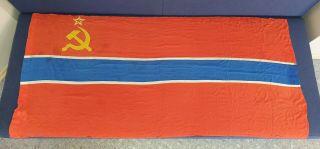 Ussr Flag Of The Uzbek Ssr Republic Flag Hammer & Sickle Large 1976y