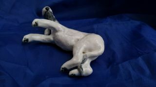 Bedlington Terrier Dog With Toy Ceramic Sculpture Figurine Statue Signed Ooak