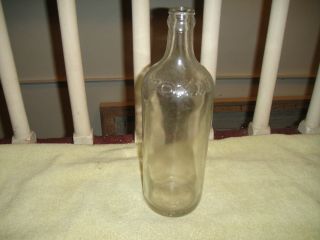 Vintage Moxie Glass Soda Bottle - Embossed Letters - 10 & 1/2 " Tall - 12713 - Clear