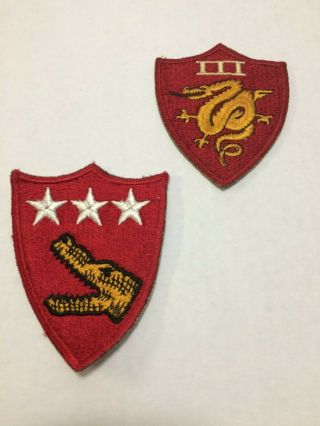 Ww Ii U.  S.  Marine 3rd And 5th Amphibious Corps Colored Patches
