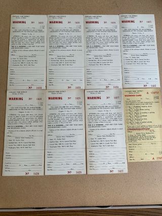 8 Vintage Nos Chicago Park District Littering Warning Tickets,  Soldier Field.  Look