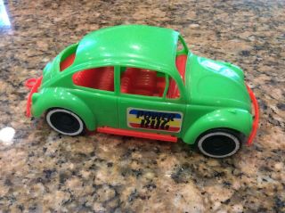 Vintage Amloid Green & Red Plastic Vw Volkswagen Beetle Bug Car Baha Dune Buggy