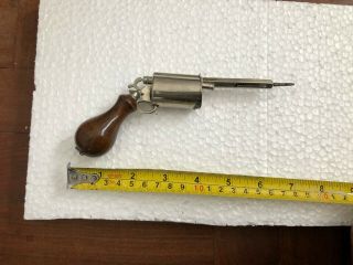 Very Rare Travel Revolver Gun Etui Mechanil Pencil W/bullet Shape Inkwel 1880 