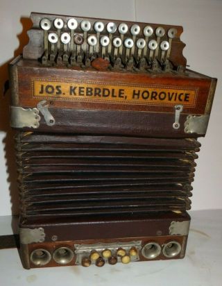 Vintage Jos Kebrdle Horovice Button Box Accordion