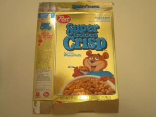 Empty Post Cereal Box 1987 Golden Crisp [p6d15]