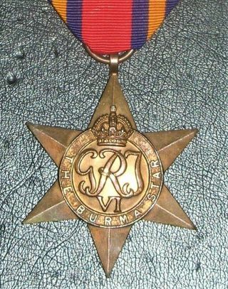 And Authentic Ww2 Uk The Burma Star Medal With Ribbon.