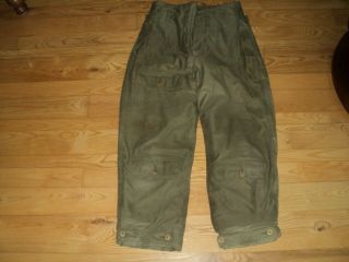 Vtg 40s Wwii Us Army Air Force Type A - 9 Pants A9 Alpaca Flight Pants Green 31x28