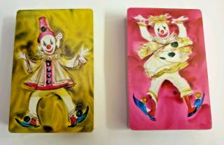 Vintage Hallmark Clowns Circus Bozo Double Deck Of Playing Cards Tax Stamps