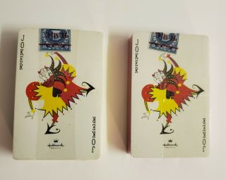 Vintage Hallmark Clowns Circus Bozo Double Deck Of Playing Cards Tax Stamps 2