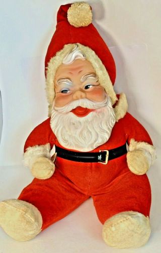 Rushton Plush Christmas Pretty Santa Claus Soft Rubber Face And Beard