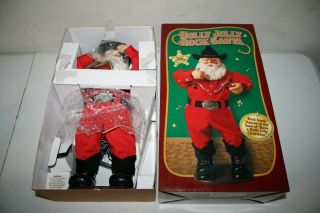 1999 Holly Jolly Rock Santa Claus 16 " Cowboy Dancing Singing Alan Jackson Voice