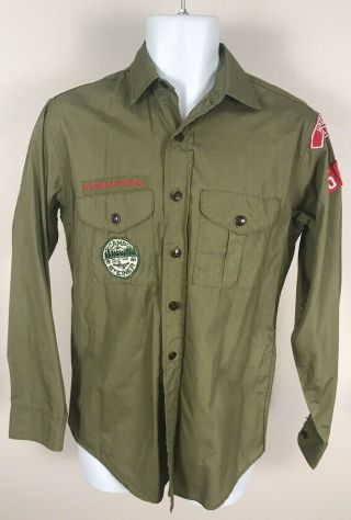 Boy Scouts Of American True Vintage 1941 Sanforized Green Camp Utah Shirt Sz M