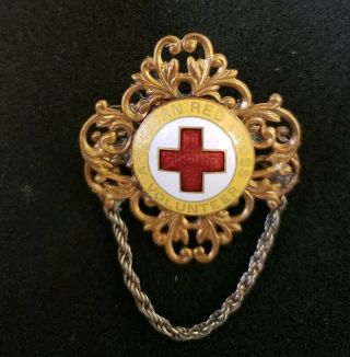 Historic Vintage American Red Cross Volunteer Pin