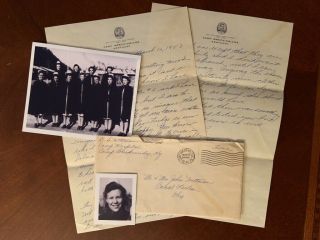 Wwii Letter Wac 32nd Hospital Battle Stars Italy - Hero,  Writes About Uniform