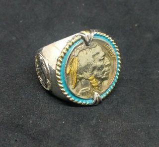 Indian Head Nickel Honoring The American West Ring Bradford Exchange Sterling