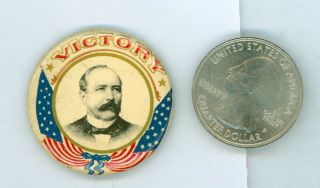 Vintage 1904 President Alton B.  Parker Political Campaign Pinback Button Victory