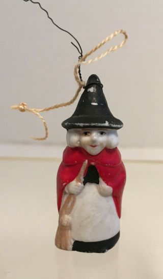 Vintage 2 " Bisque Witch Halloween Ornament Germany